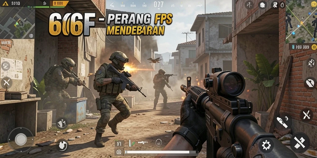 Screenshot utama 666F menampilkan aksi tembak-menembak yang seru dan mendebarkan.