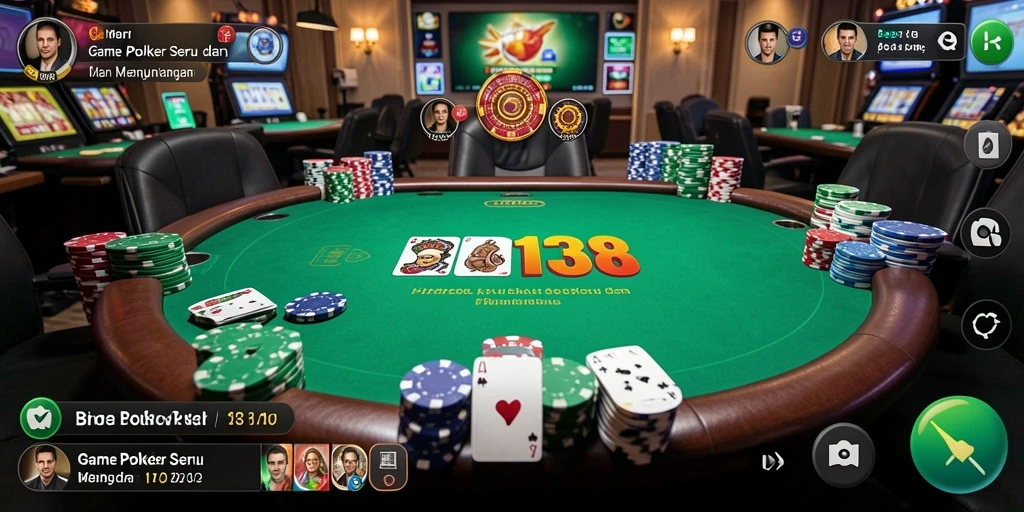 Tampilan gameplay BRO138 yang seru dan mendebarkan saat bermain poker.