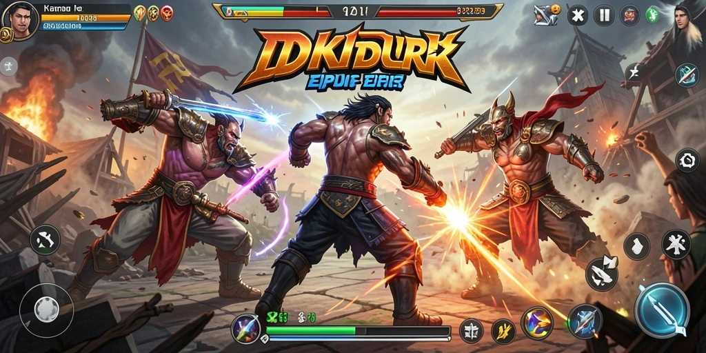 Gameplay seru DKK dengan pertarungan karakter yang mendebarkan.