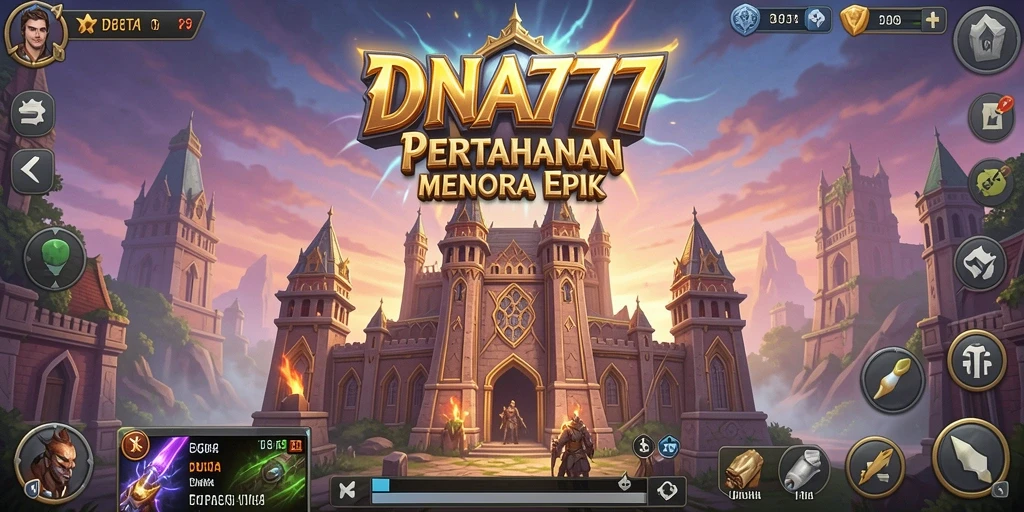 Tampilan menarik dari gameplay Tower Defense DNA777.