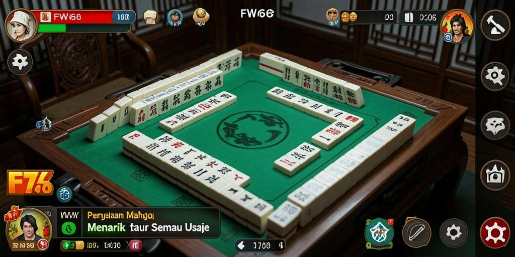 Screenshot gameplay FW66 menampilkan keseruan bermain Mahjong.