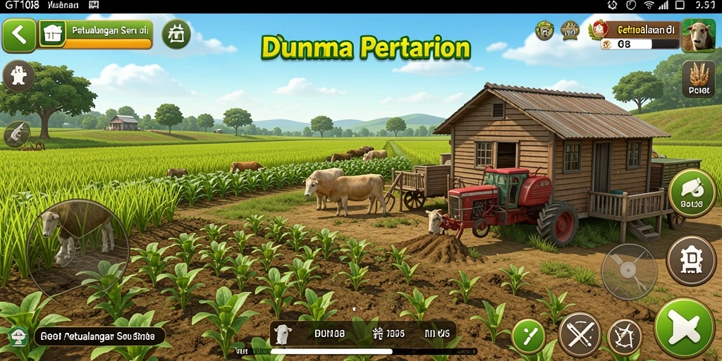 Tampilan screenshot utama GT108 dengan gameplay bertani yang seru.