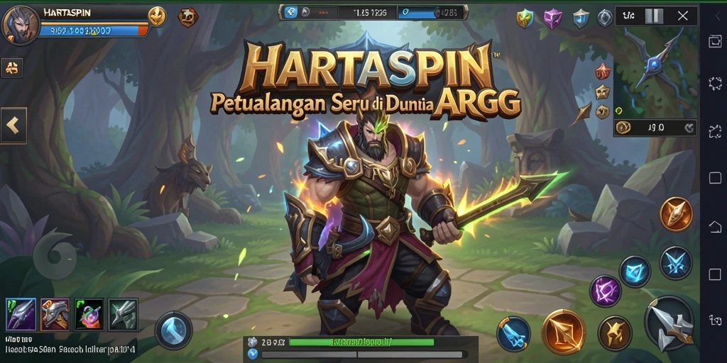 Screenshot HARTASPIN menampilkan aksi epik permainan ARPG.