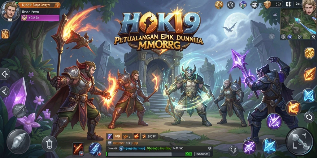 Tangkapan layar HOKI9 menampilkan pertarungan epik di dunia MMORPG.