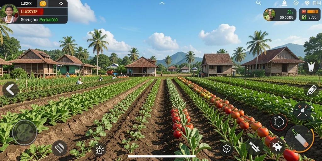 Tampilan gameplay LUCKYDF yang menarik dan penuh warna.