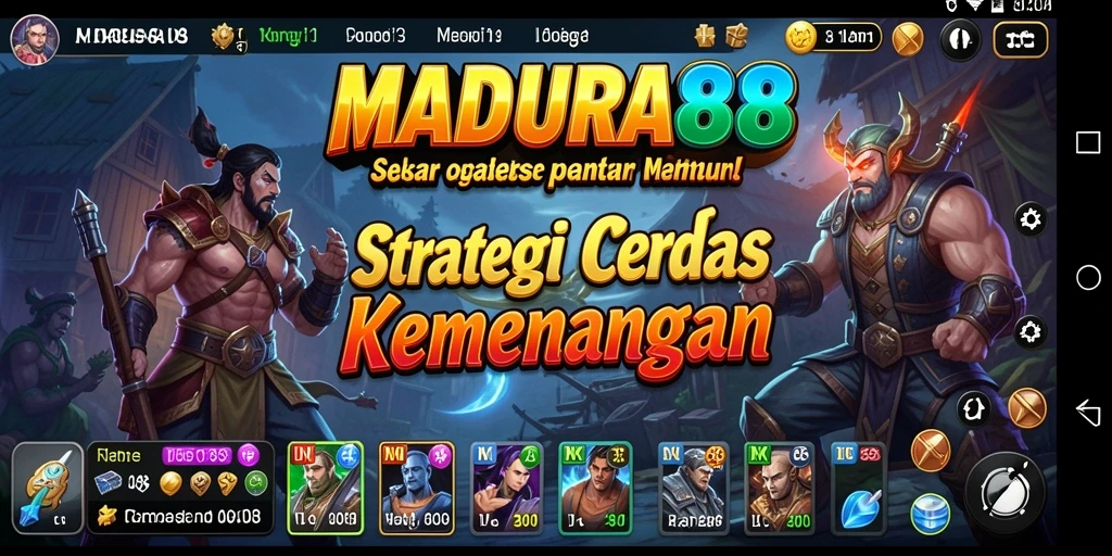 Tangkapan layar utama <strong>MADURA88</strong> menampilkan aksi strategi mendebarkan di battlefield.
