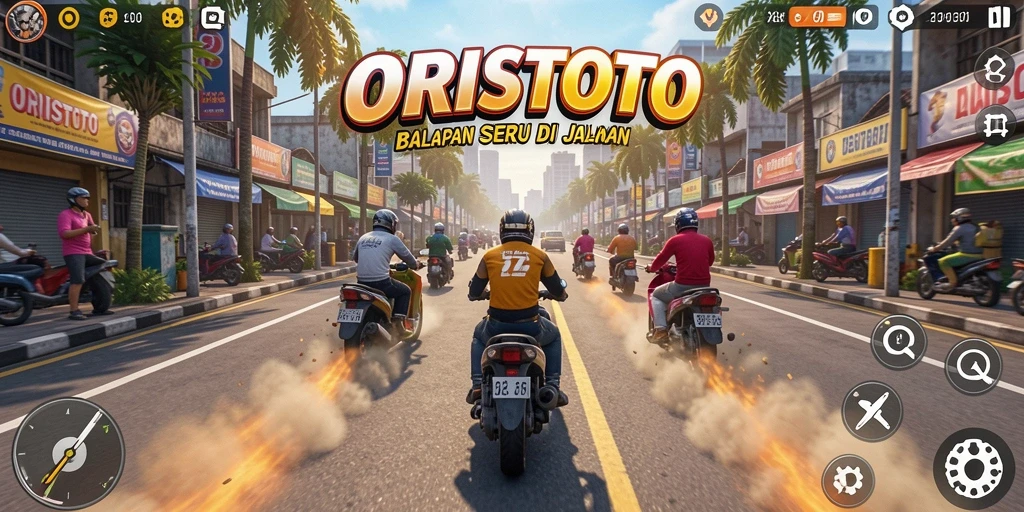 Gameplay seru balapan cepat dengan mobil yang bertenaga.