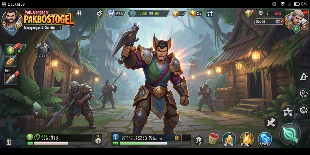 Tangkapan layar PAKBOSTOGEL menampilkan aksi pertarungan RPG yang mendebarkan.