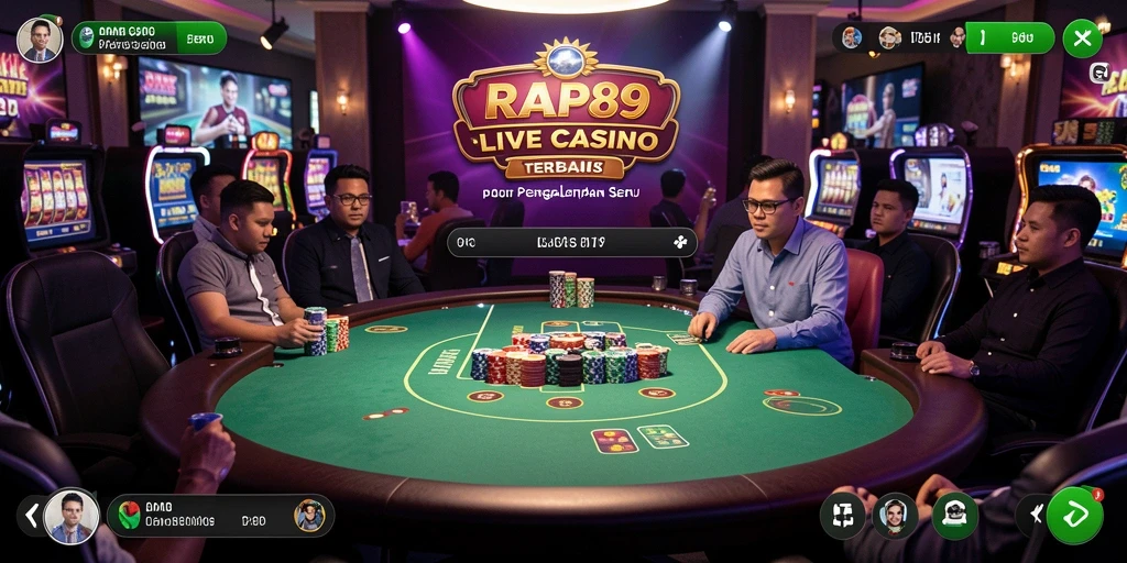 Tampilan menarik dari gameplay Live Casino RAP89 yang seru dan mendebarkan.