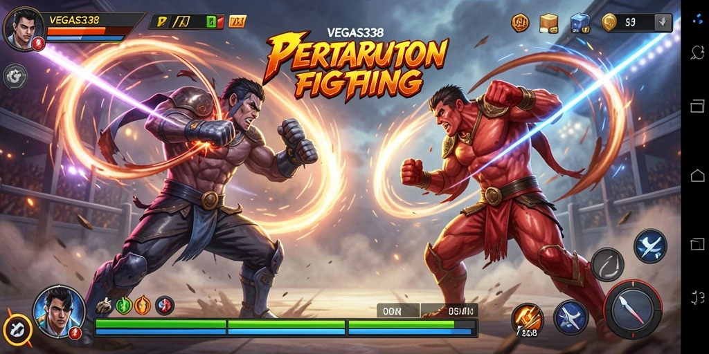 Screenshot gameplay <strong>VEGAS338</strong> menampilkan pertarungan epik dengan grafis yang memukau.